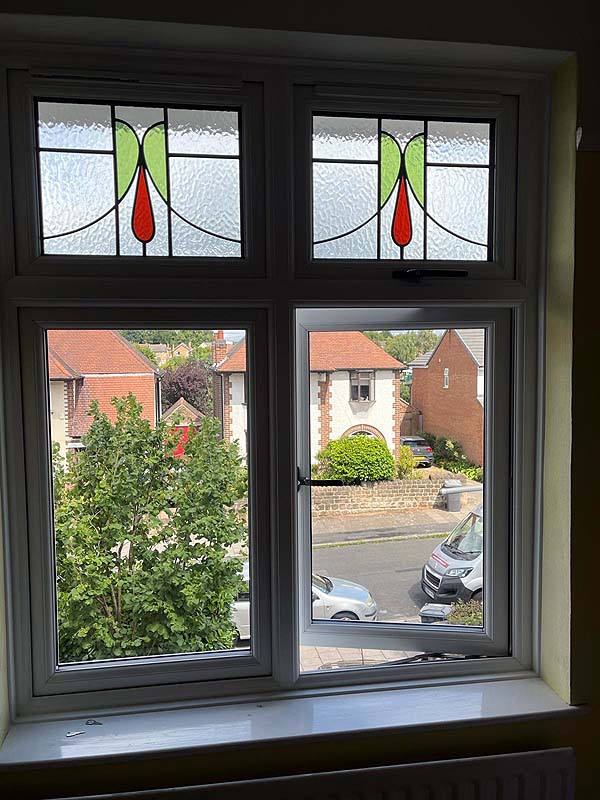 UPVC window with replicated leaded lights
