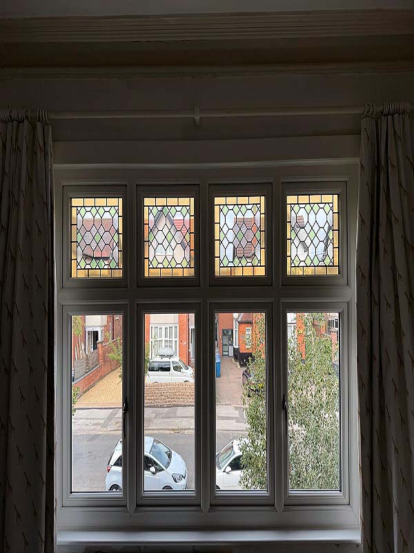 UPVC window with replicated leaded lights