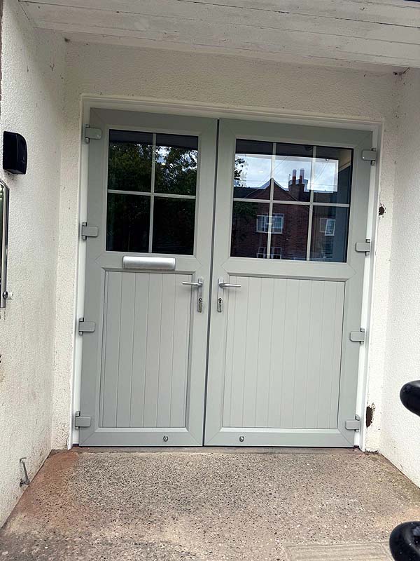 Agate grey UPVC French doors