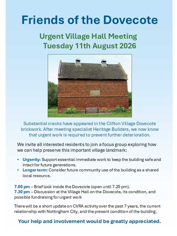 Friends of the Dovecote Meeting: August,2026